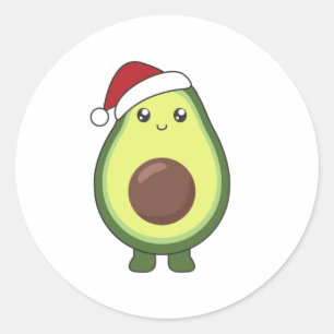 Sticker Rond Avocado illuminations de Noël Drôle Avocados