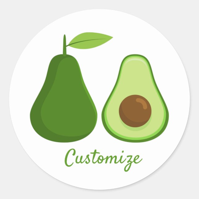 Sticker Rond Avocado Lover Design Thunder_Cove (Devant)