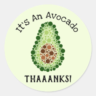 Sticker Rond Avocado par points