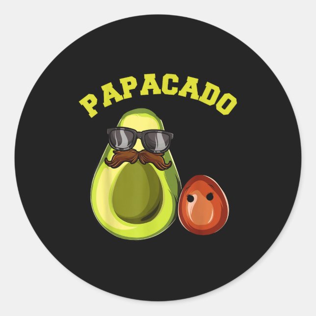 Sticker Rond Avocado Shirt For Men, Papacado Pregnancy Announce (Devant)