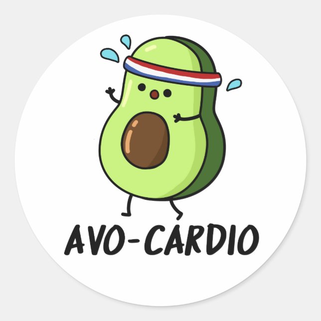 Sticker Rond Avocardio Exercice Drôle Pun Avocat  (Devant)
