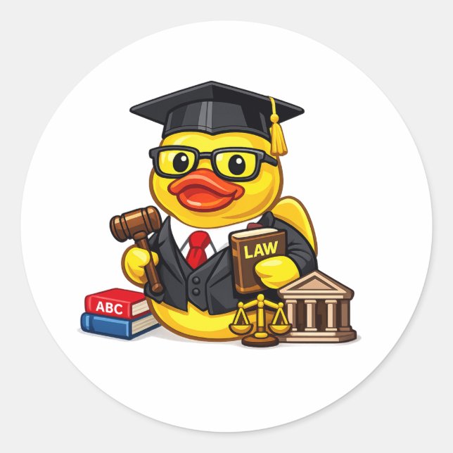 Sticker Rond Avocat Canard en Caoutchouc (Devant)