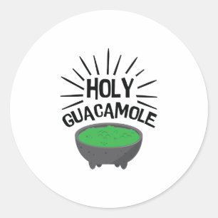 Sticker Rond Avocat drôle de guacamole de salade sainte de