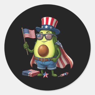 Sticker Rond Avocat drôle Drapeau américain Usa Jour de la mémo