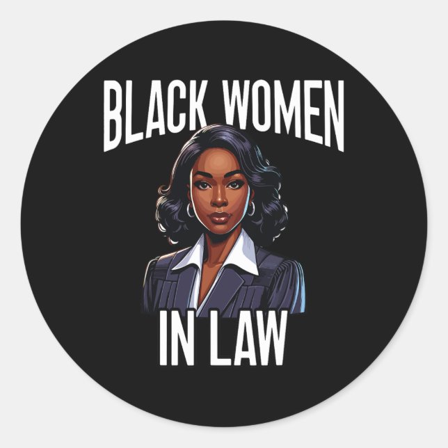 Sticker Rond Avocat noir Afro-Américain Procureur Black Histo (Devant)