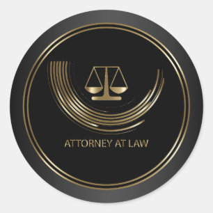 Sticker Rond Avocat - Noir et Or