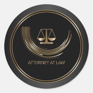 Sticker Rond Avocat - Noir et Or