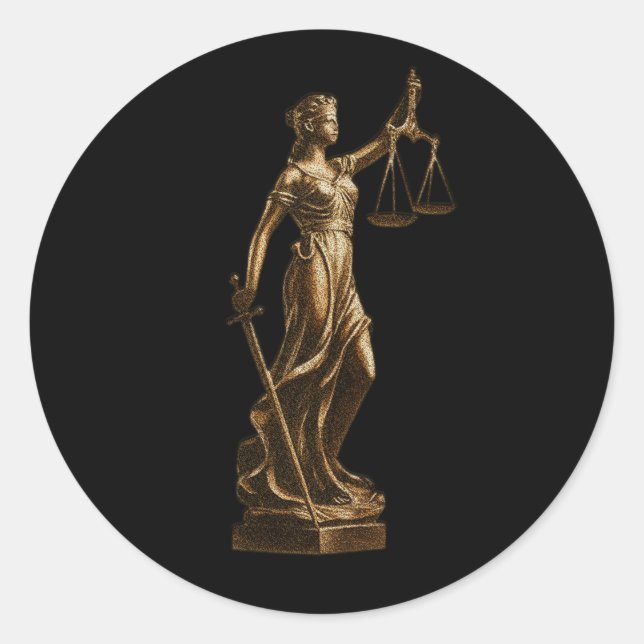 Sticker Rond Avocat professionnel Procureur luxe Black Gold (Devant)
