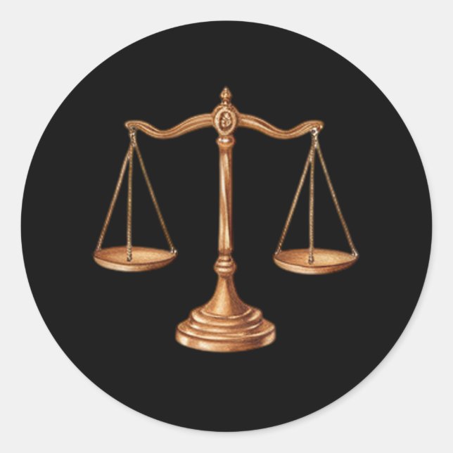 Sticker Rond Avocat professionnel Procureur luxe Black Gold (Devant)