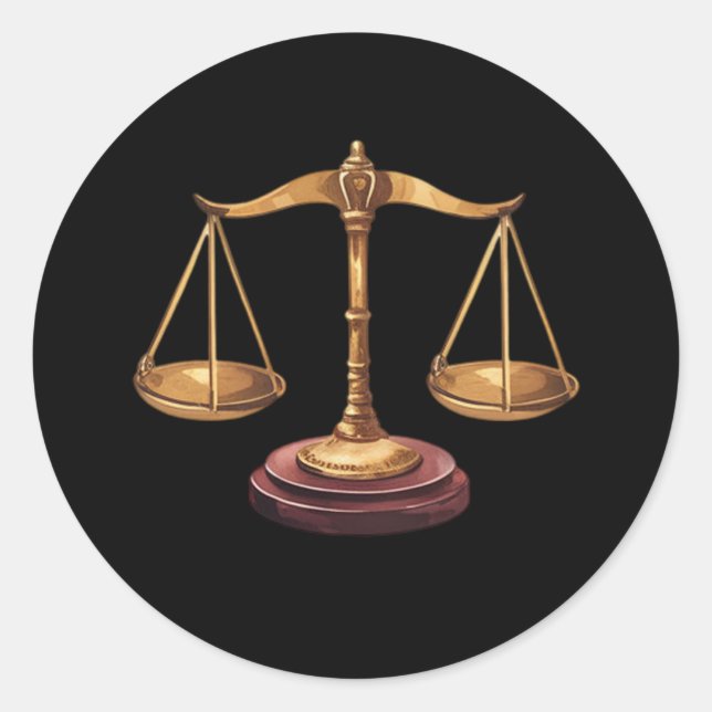 Sticker Rond Avocat professionnel Procureur luxe Black Gold (Devant)