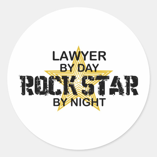 Sticker Rond Avocat Rock Star par nuit (Devant)