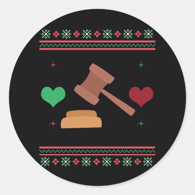 Sticker Rond Avocat Ugly Sweat Christmas Procureur (Devant)
