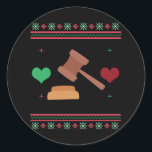 Sticker Rond Avocat Ugly Sweat Christmas Procureur<br><div class="desc">Avocat Ugly Christmas Sweater fait le cadeau parfait pour un avocat,  juge et tous ceux qui aiment noël! Parfait pour travailler au bureau et à la maison pendant les vacances ! Fait pour santas avocat préféré!</div>