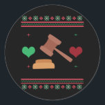 Sticker Rond Avocat Ugly Sweat Christmas Procureur<br><div class="desc">Avocat Ugly Christmas Sweater fait le cadeau parfait pour un avocat,  juge et tous ceux qui aiment noël! Parfait pour travailler au bureau et à la maison pendant les vacances ! Fait pour santas avocat préféré!</div>