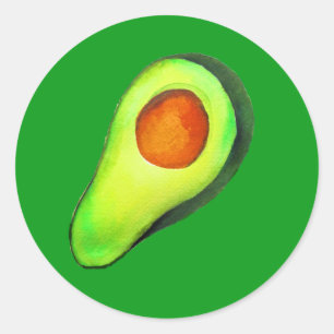 Sticker Rond Avocat vert addict art mignon