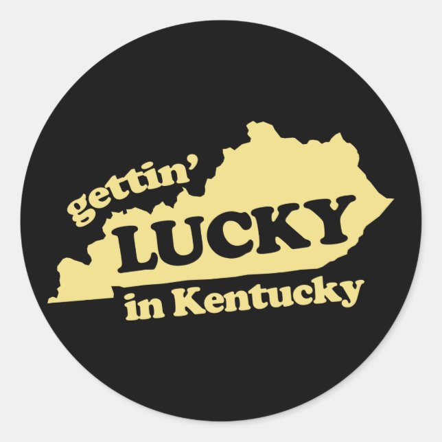 Sticker Rond avoir de la chance au kentucky (Devant)