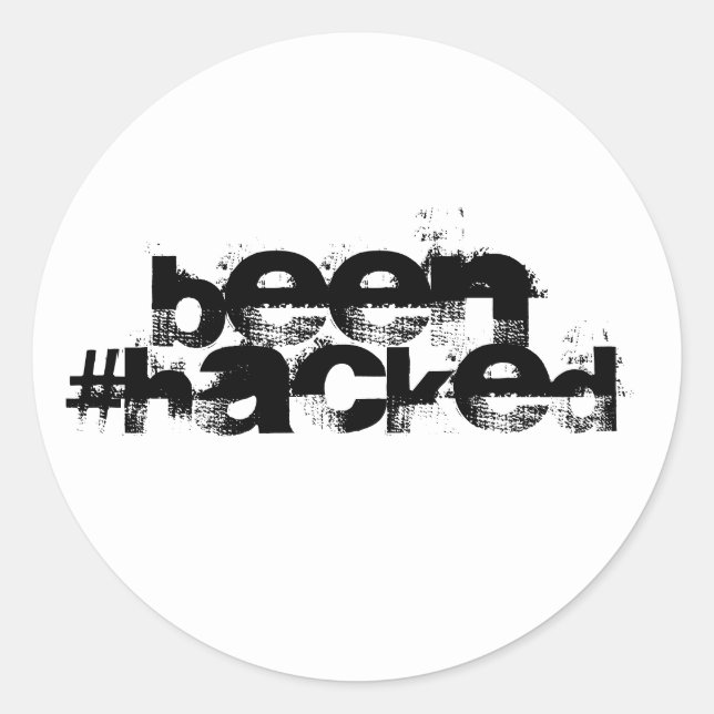 Sticker Rond Avoir été piraté (Devant)