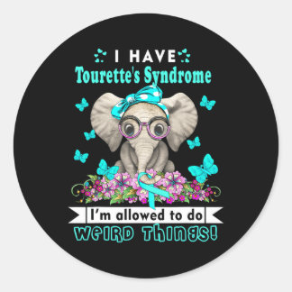 Sticker Rond Avoir Une Sensibilisation Au Syndrome Tourettes À 