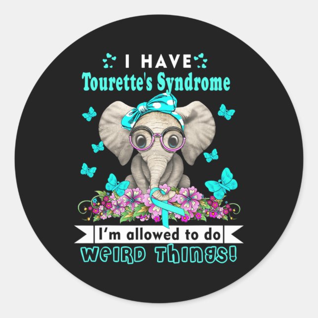 Sticker Rond Avoir Une Sensibilisation Au Syndrome Tourettes À  (Devant)