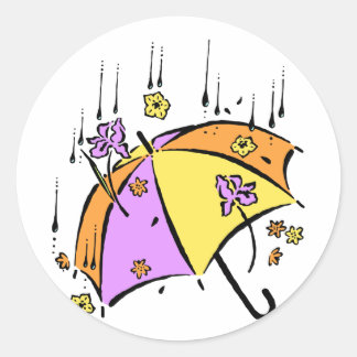 Sticker Rond Avril Douches Parapluie