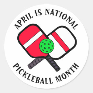 Sticker Rond Avril est le mois national du Pickleball