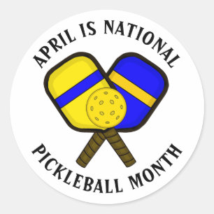 Sticker Rond Avril est le mois national du Pickleball
