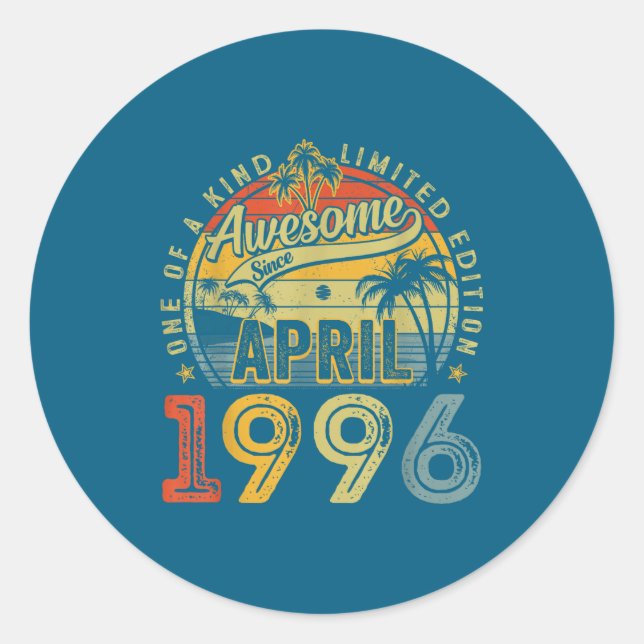 Sticker Rond Avril Incroyable de 30 Ans (Devant)