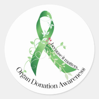 Sticker Rond Awareness Ribbon Organ Donation Awareness