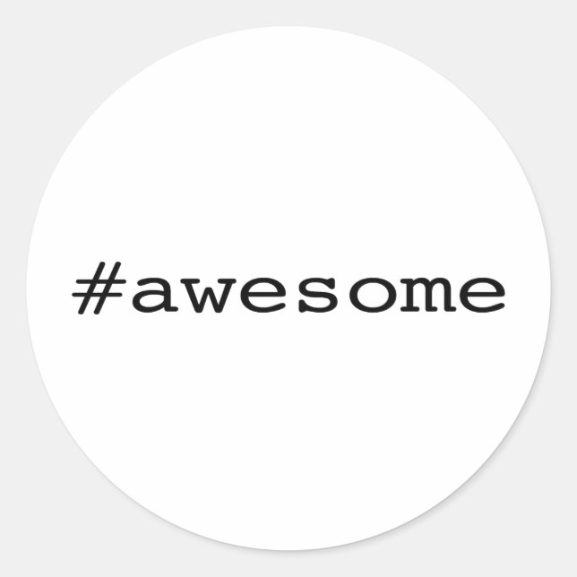 Sticker Rond Awesome (hashtag) (Devant)