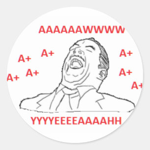 STICKER ROND AWW OUI A+