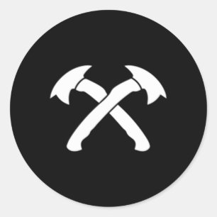 Sticker Rond Ax Jetant Des Chets Croisés Pour Éthrower