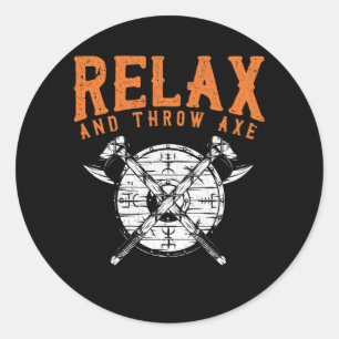 Sticker Rond Ax Thrower Dit Woodworker Joke Ax Thrower