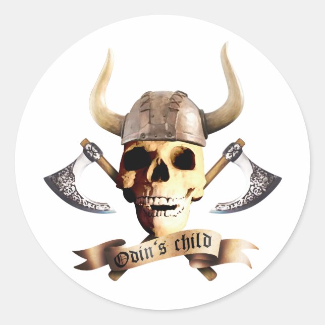 Sticker Rond Axe d'Odin (Devant)
