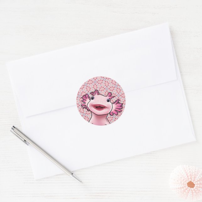 Sticker Rond Axolotl (Enveloppe)