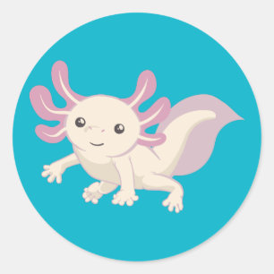 Sticker Rond Axolotl adorable petit