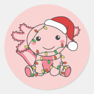 Sticker Rond Axolotl Animaux d'hiver Axolotls Classic