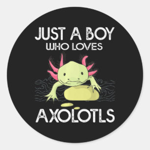 Sticker Rond Axolotl Cadeau Anime Japonais Juste Un Garçon Qui