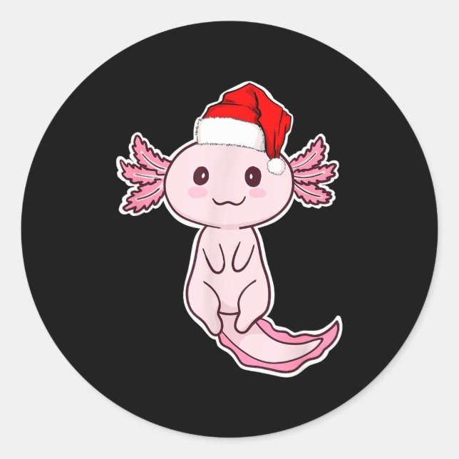 Sticker Rond Axolotl de Noël  (Devant)