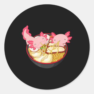 Sticker Rond Axolotl Ramen Noodle Kawaii Japanese Poison Te