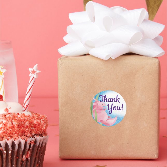 Sticker Rond Axolotl rose mignon sous la mer (Fête)