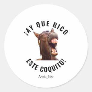Sticker Rond ¡Ay Que Rico Este Coquito !