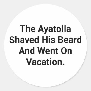 Sticker Rond Ayatolla Rasé Pour Les Vacances Hankamer Artjunkha