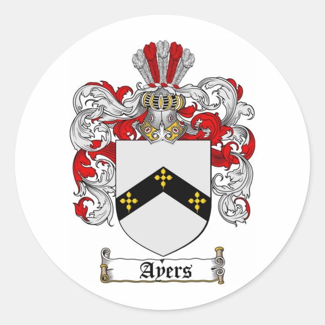 STICKER ROND AYERS FAMILLE CREST - AYERS COAT D'ARMES (Devant)
