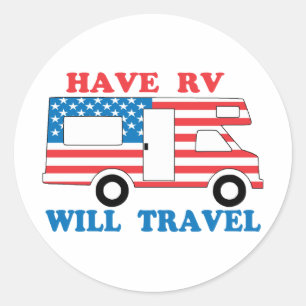 Sticker Rond Ayez le rv voyagera l'Amérique