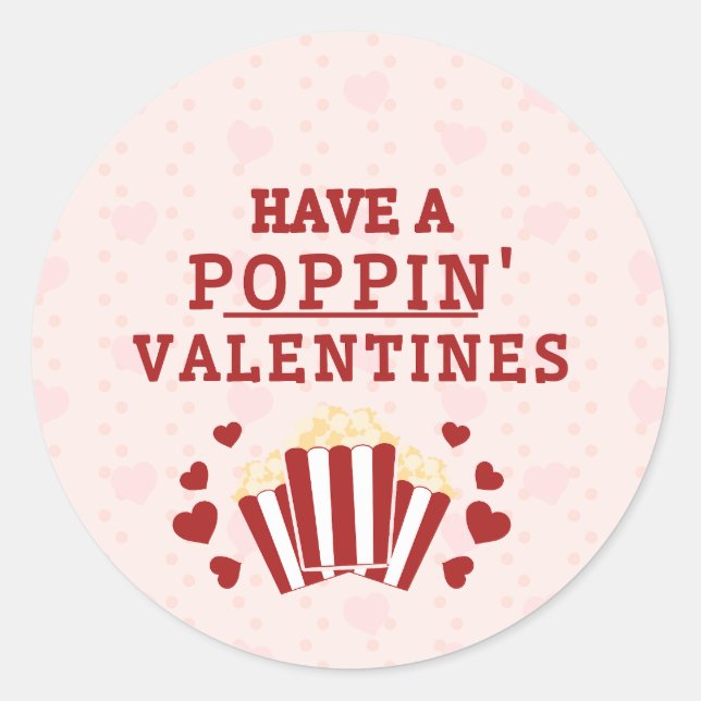 Sticker Rond Ayez un Ballotin de Valentines Poppin (Devant)
