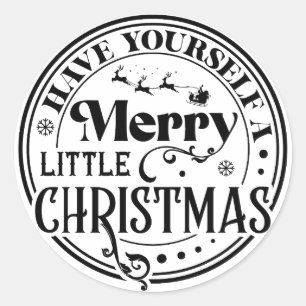 Sticker Rond Ayez un joyeux petit Noël