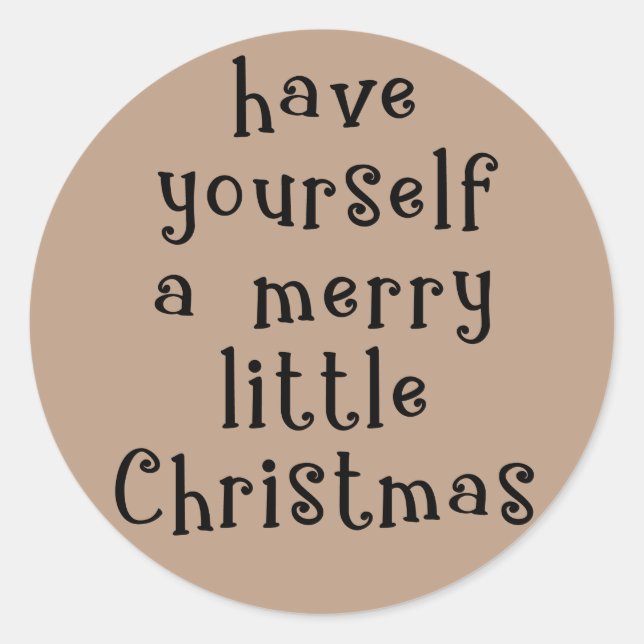 Sticker Rond Ayez un joyeux petit Noël Kraft (Devant)