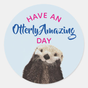 Sticker Rond Ayez une photo d'Otter Cute Day Extraordinaire
