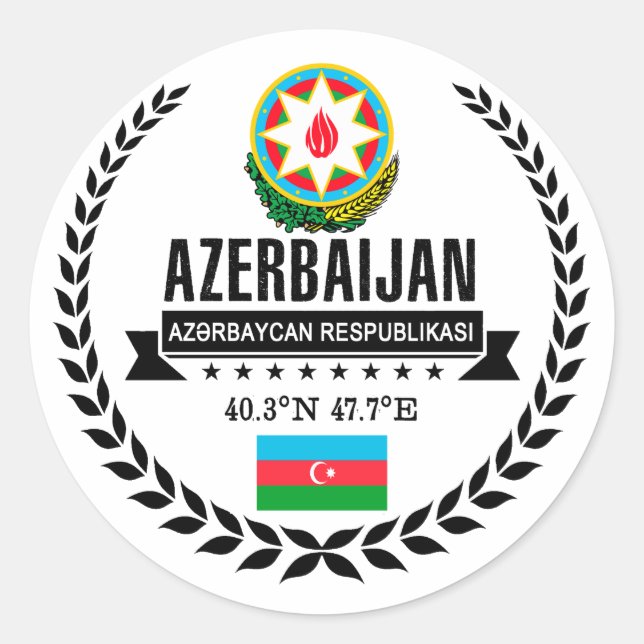 Sticker Rond Azerbaïdjan (Devant)