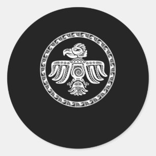 Sticker Rond Aztec Bird Maya Inca Culture Civilisation autochto